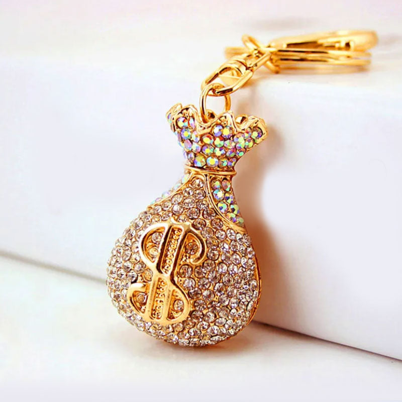 $ Money Bag Metal Keychain - PEACHY ACCESSORIES