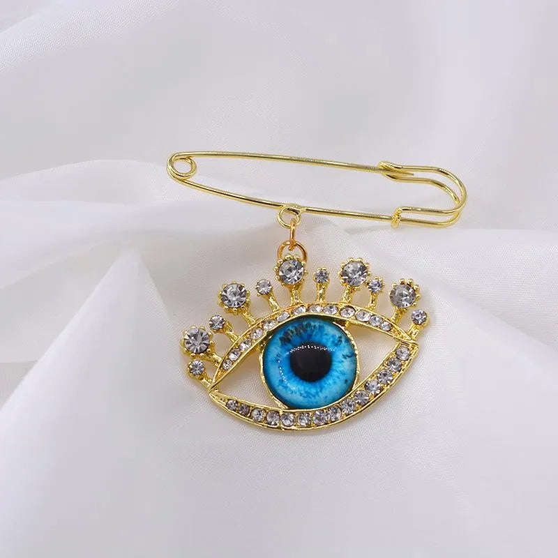 Evil Eye Diamond Brooch - PEACHY ACCESSORIES