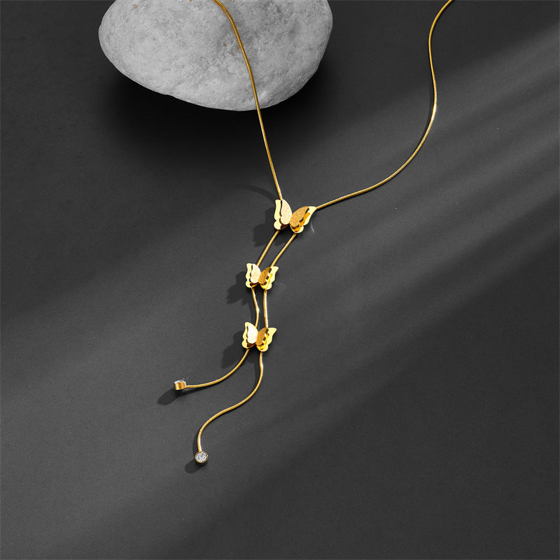 Dainty Butterfly Necklace - 18K Gold Plated