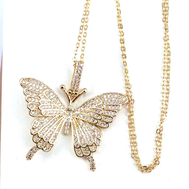 Zircon Butterfly 18K Gold Plated Necklace - PEACHY ACCESSORIES