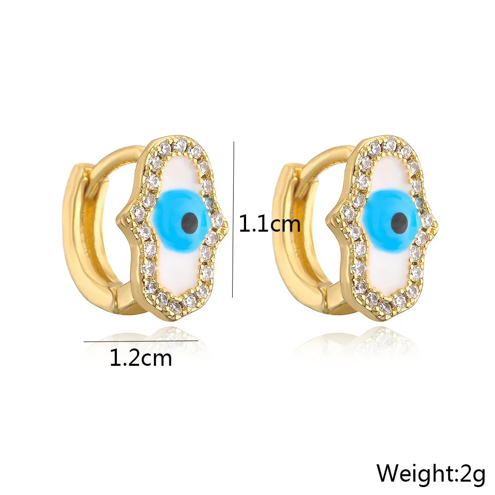 Evil Eye Zircon Earrings - PEACHY ACCESSORIES