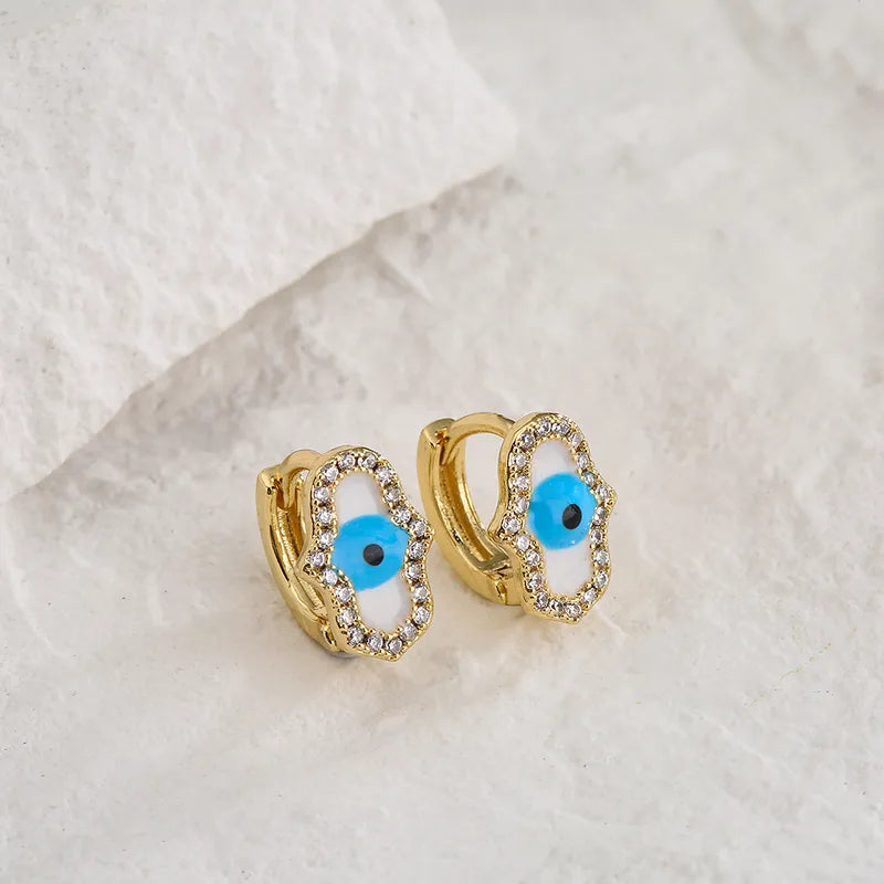 Evil Eye Zircon Earrings - PEACHY ACCESSORIES