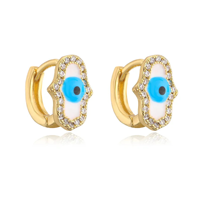 Evil Eye Zircon Earrings - PEACHY ACCESSORIES