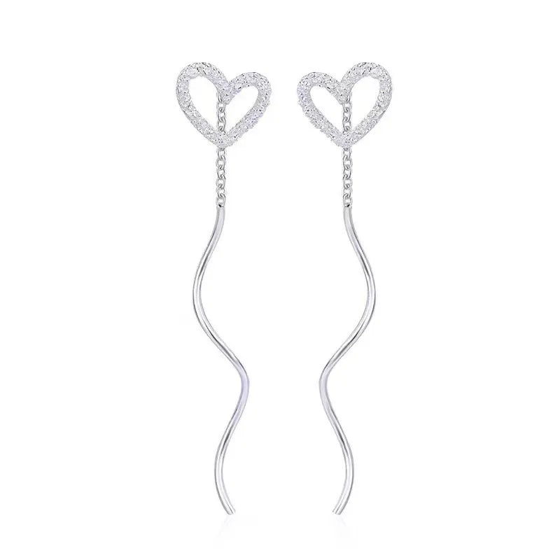 Heart Shape 925 Silver Earrings - PEACHY ACCESSORIES