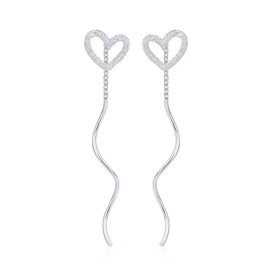 Heart Shape 925 Silver Earrings - PEACHY ACCESSORIES