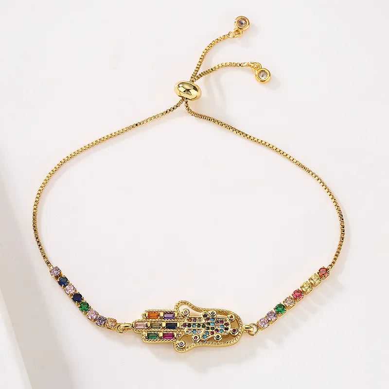 Hamsa 18k Gold Plated Zircon Bracelets - PEACHY ACCESSORIES