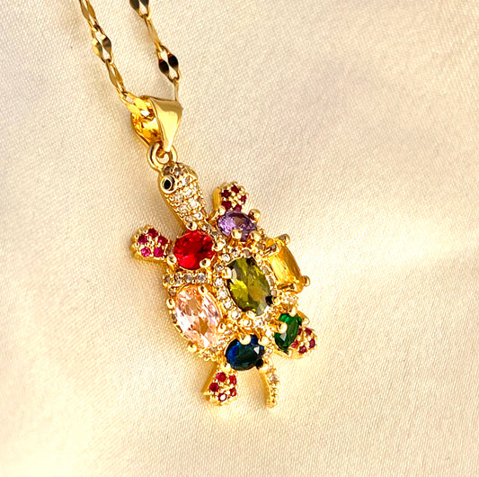 Luxurious Turtle 18K Gold Plated Zircon Pendant Necklace - PEACHY ACCESSORIES
