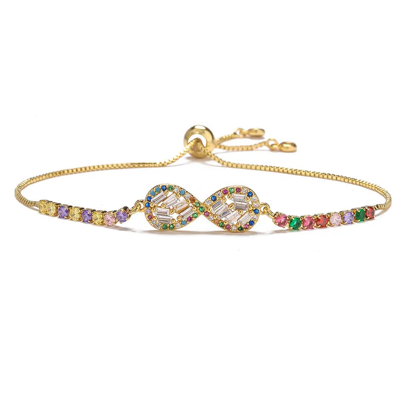 Infinity 18K Gold Plated Zircon Bracelet - PEACHY ACCESSORIES