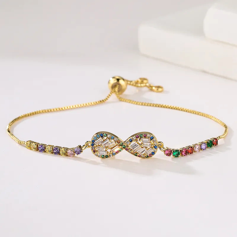 Infinity 18K Gold Plated Zircon Bracelet - PEACHY ACCESSORIES