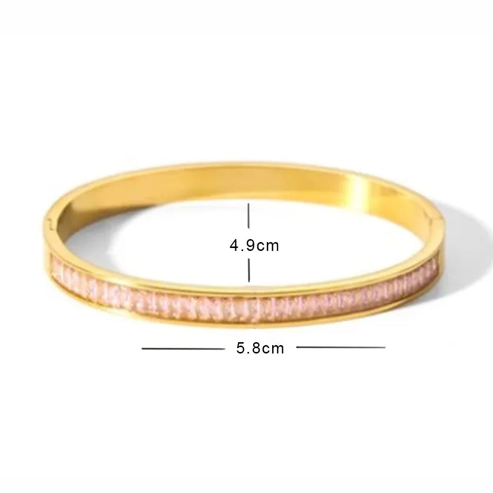 Classic Zircon Kada Bangle - 18K Gold Plated