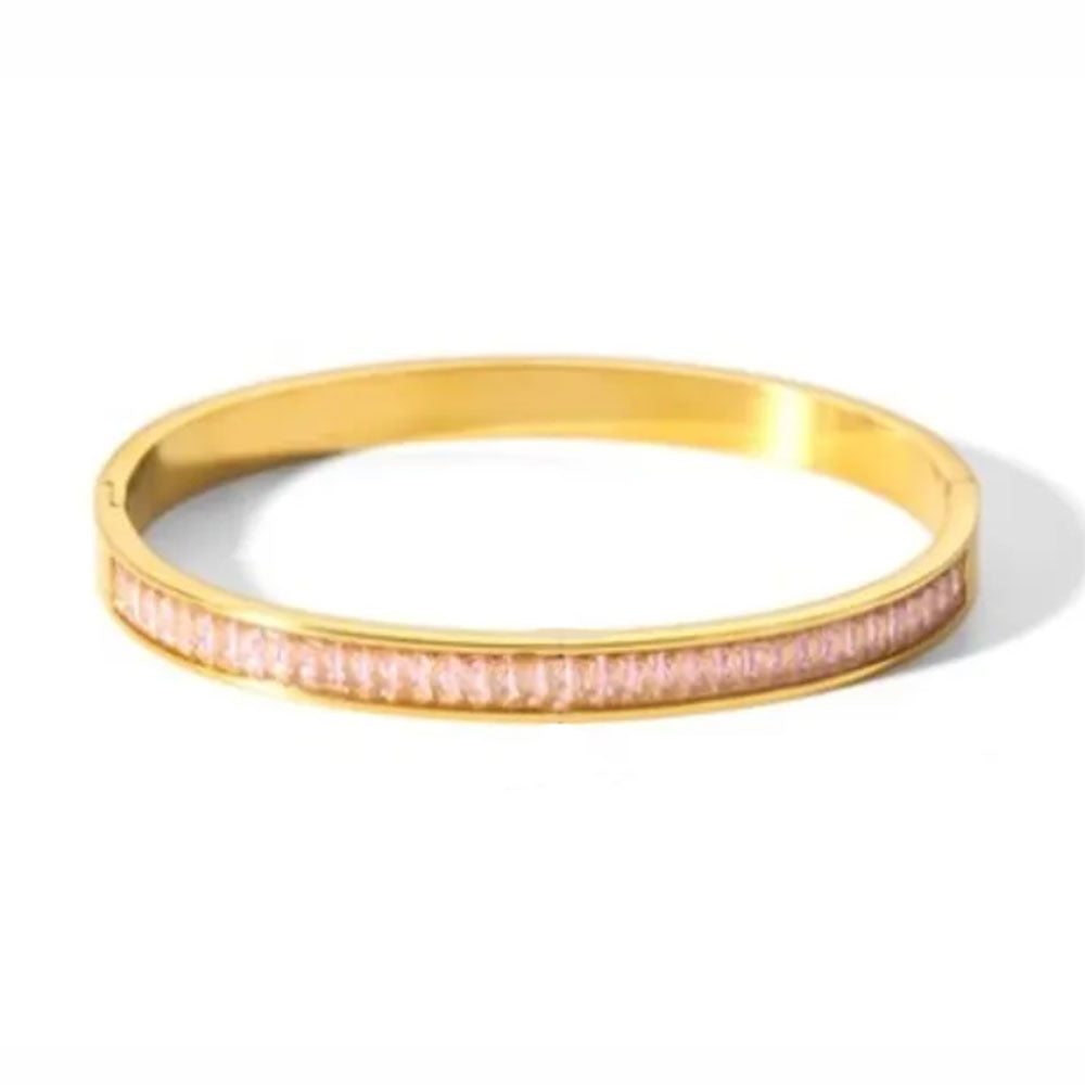 Classic Zircon Kada Bangle - 18K Gold Plated