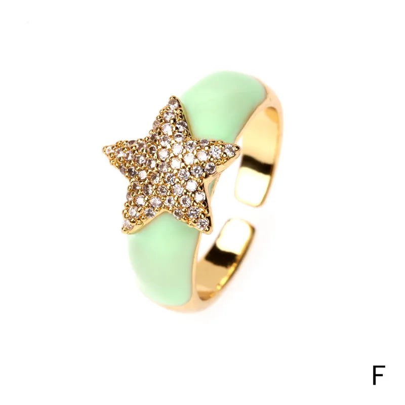 Star Enamel Ring - PEACHY ACCESSORIES