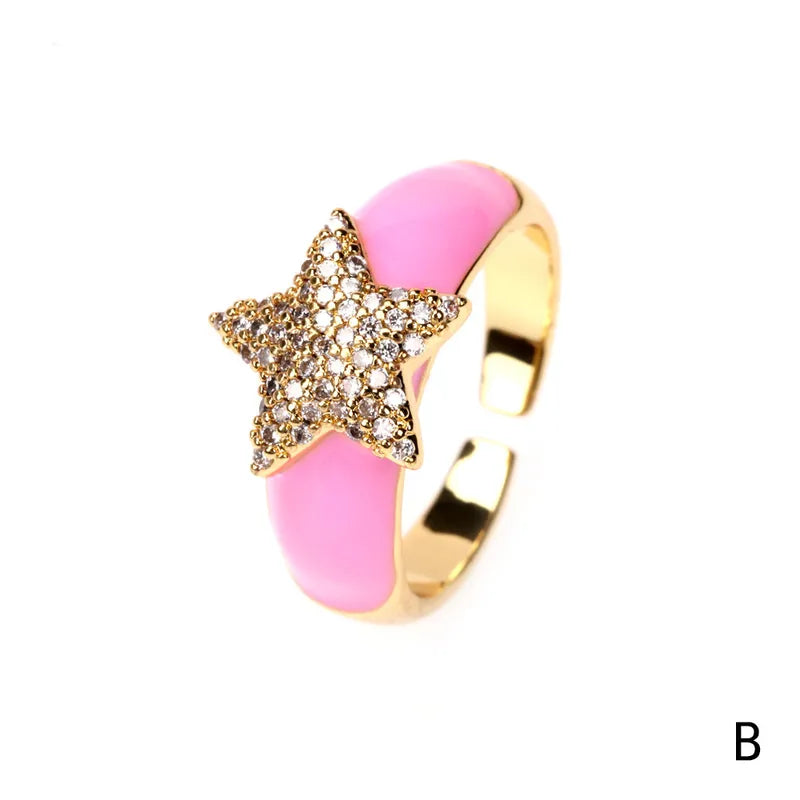 Star Enamel Ring - PEACHY ACCESSORIES