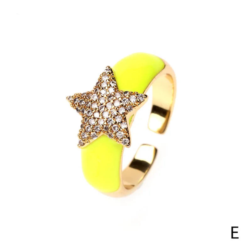 Star Enamel Ring - PEACHY ACCESSORIES