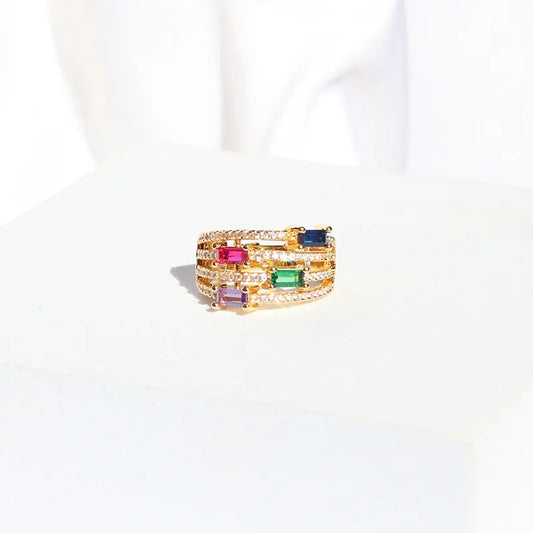 Classic Zircon 18K Gold Plated Ring - PEACHY ACCESSORIES