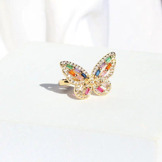 Butterfly Zircon 18K Gold Plated Ring - PEACHY ACCESSORIES