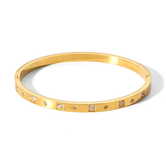 Stars Galaxy Stones Kada Bangle - 18K Gold Plated