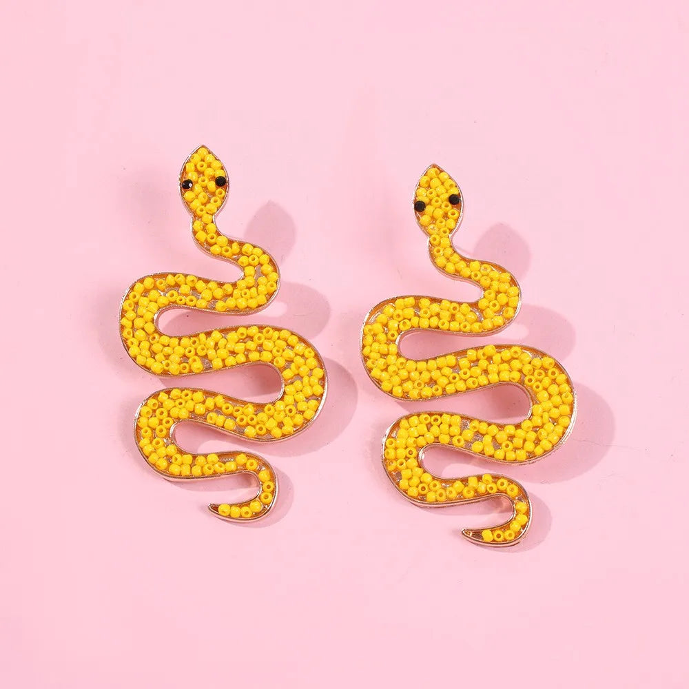 Beaded Snake Earrings - PEACHY ACCESSORIES