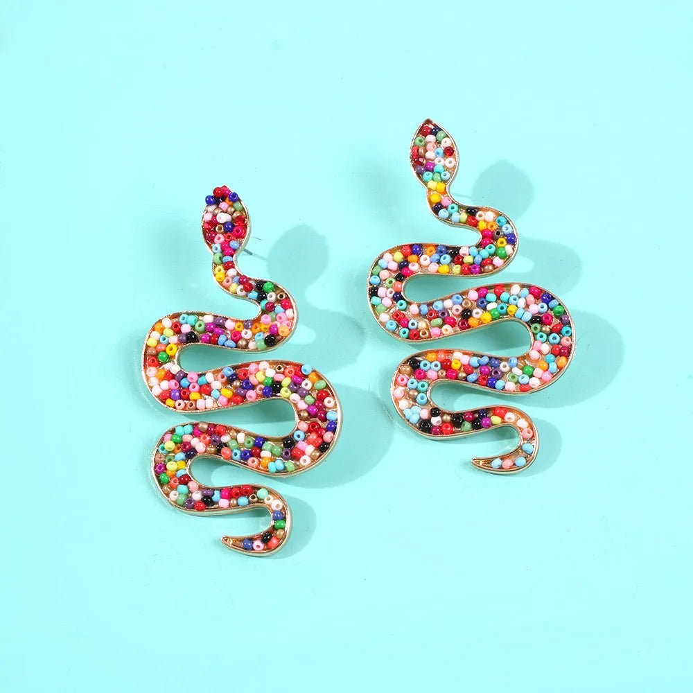 Beaded Snake Earrings - PEACHY ACCESSORIES