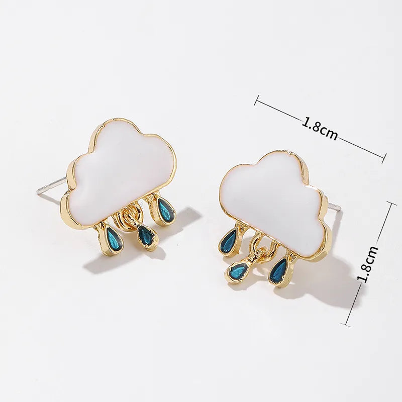 Cute Cloud Rhinestones Earrings - PEACHY ACCESSORIES