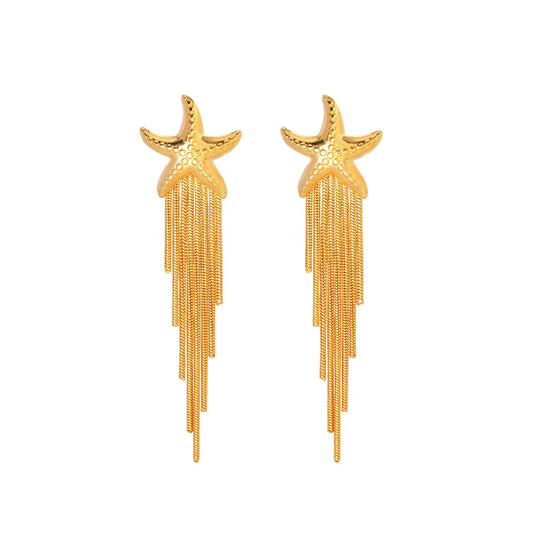 Classic Starfish Dangler Earrings - 18K Gold Plated