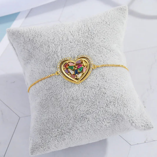 Heart Zircon Bracelet - PEACHY ACCESSORIES