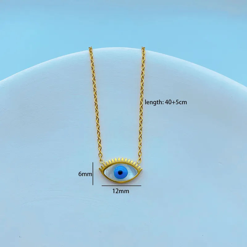 Evil Eye Stainless Steel Pendant Necklace - PEACHY ACCESSORIES