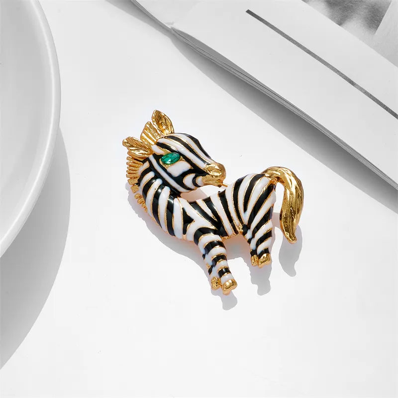 Zebra Brooch Gold Color - PEACHY ACCESSORIES