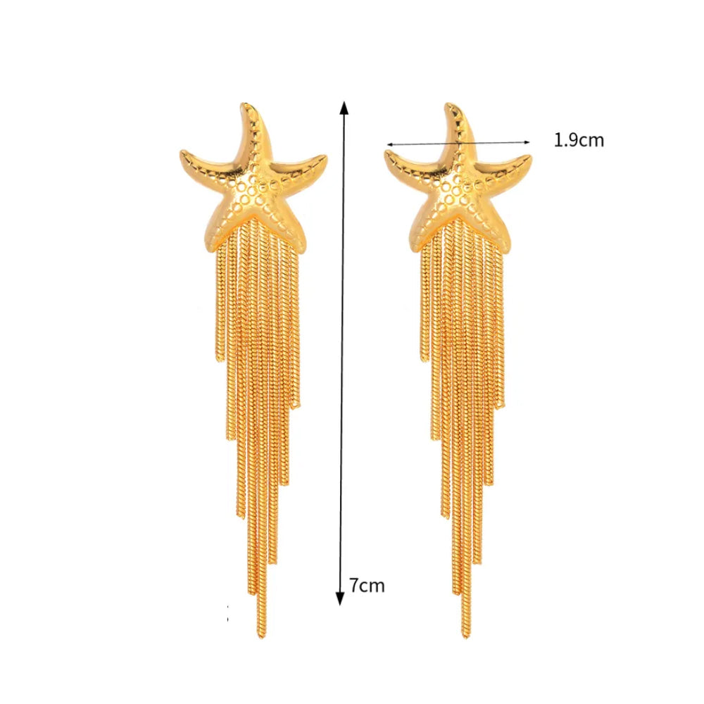 Classic Starfish Dangler Earrings - 18K Gold Plated