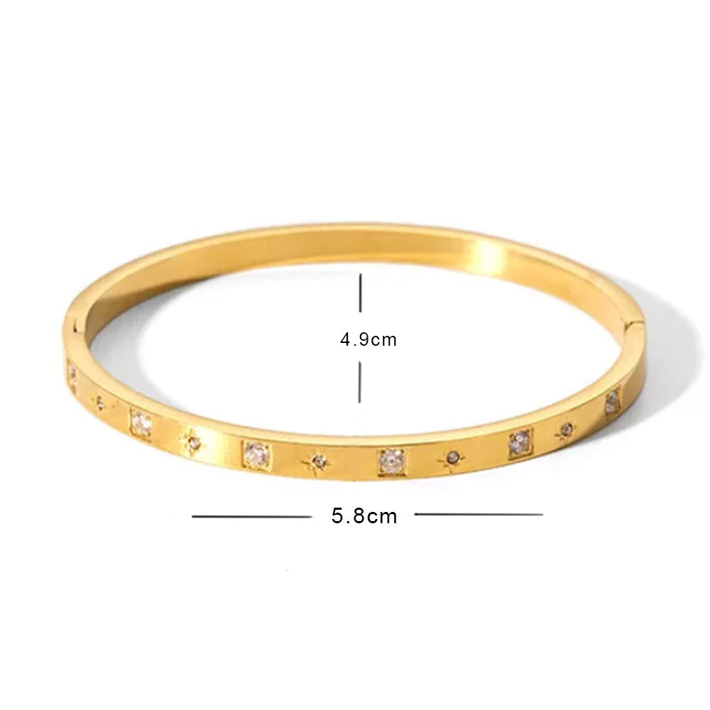 Stars Galaxy Stones Kada Bangle - 18K Gold Plated