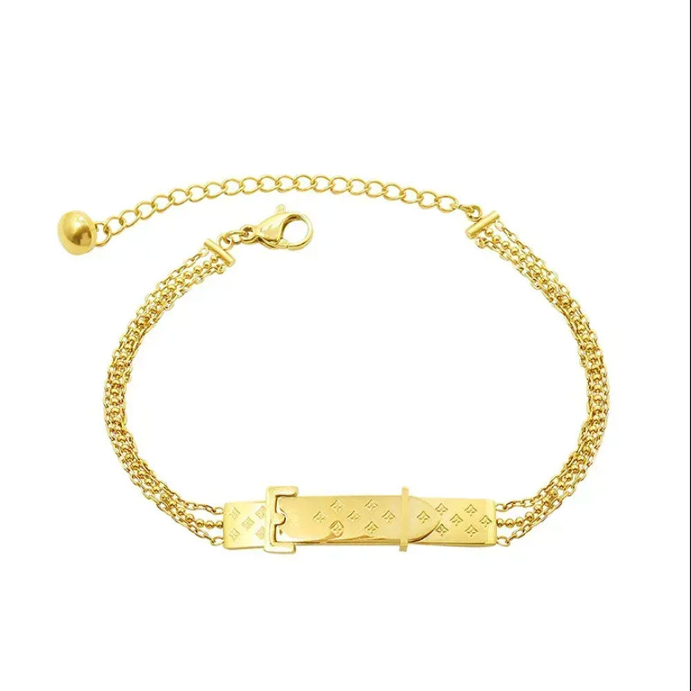 Classic Belt Bracelet - 18K Gold Plated - PEACHY ACCESSORIES