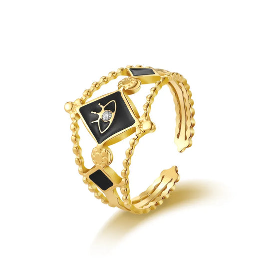 Royal Boho Evil Eye Ring - 18K Gold Plated - PEACHY ACCESSORIES
