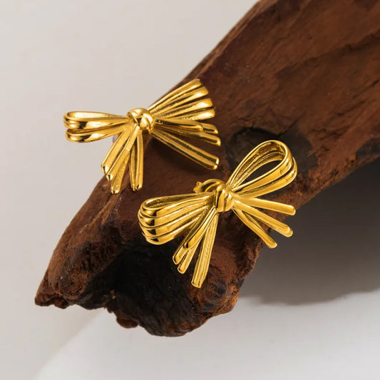 Classic Bow Earrings - 18K Gold Plated