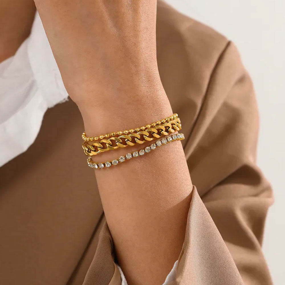 Chunky Tennis Bracelet - 18K Gold Plated