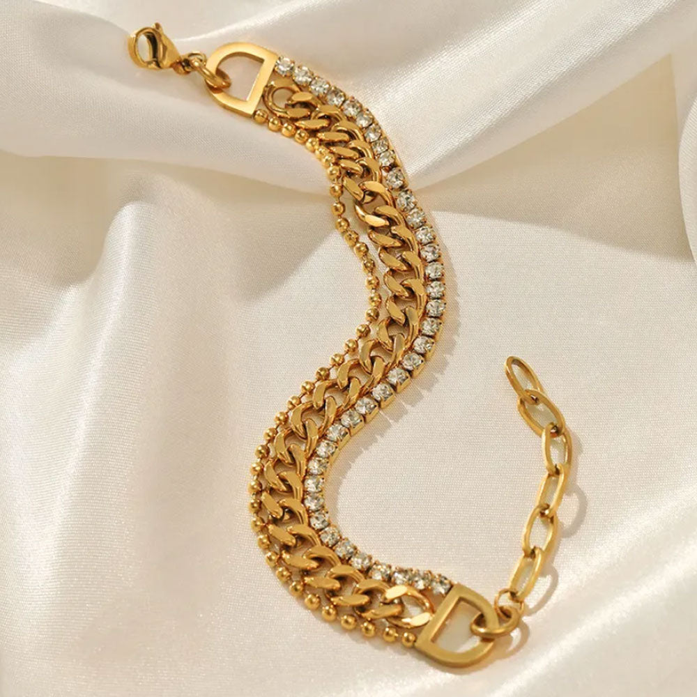 Chunky Tennis Bracelet - 18K Gold Plated