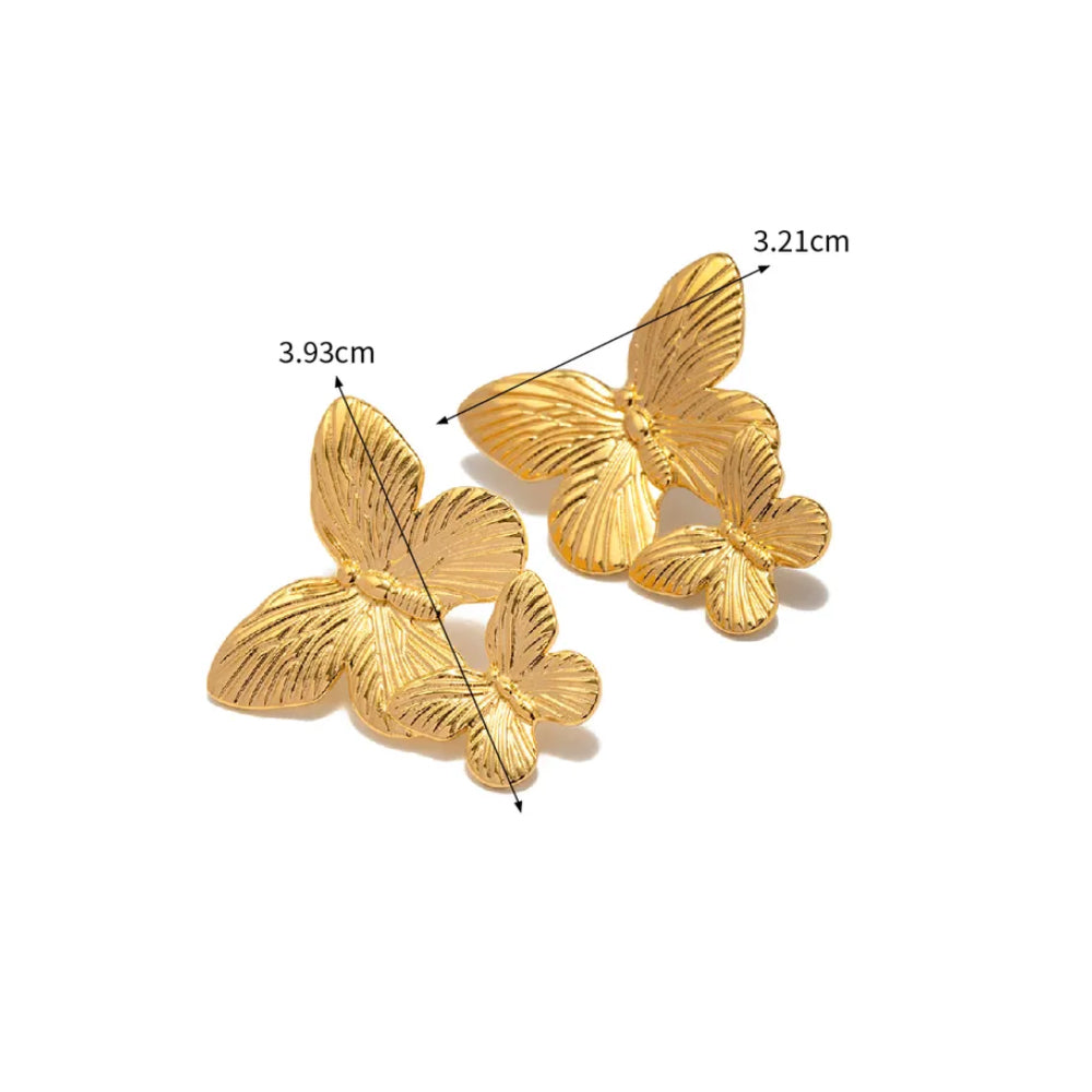 Classic Butterfly Earrings - 18K Gold Plated