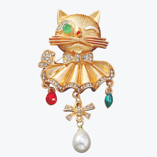 Vintage Designer Cat Brooch