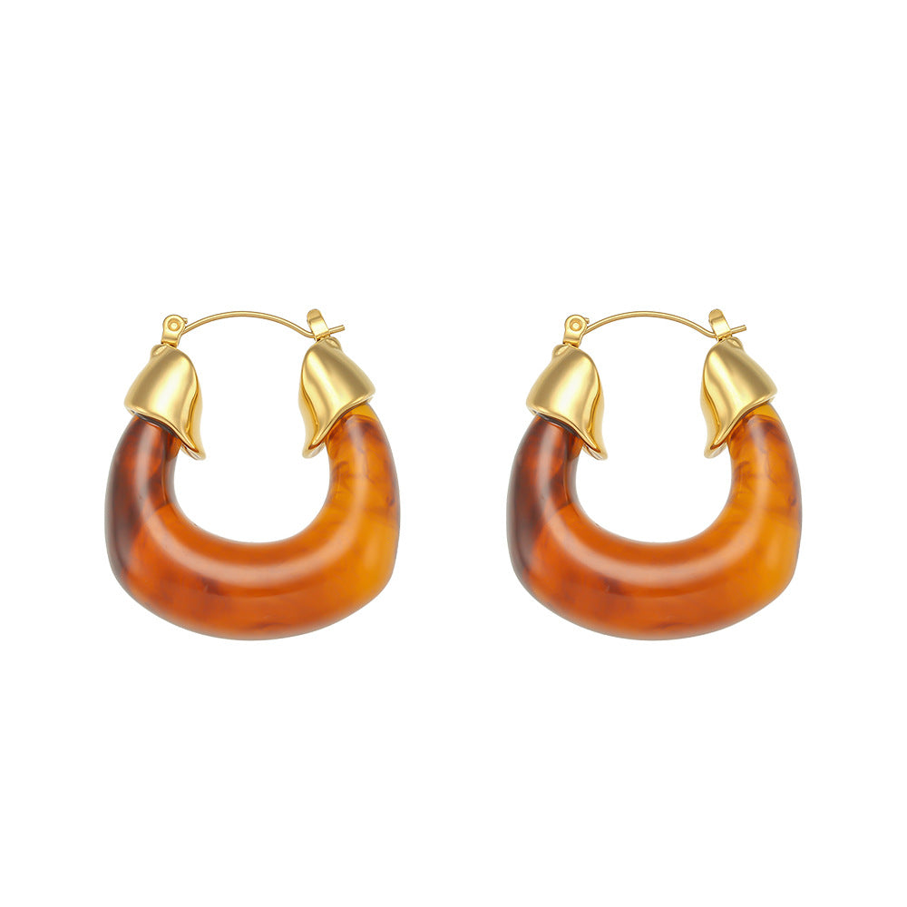 Classic U Shaped Hoop Earrings - 18K Gold Plated - PEACHY ACCESSORIES