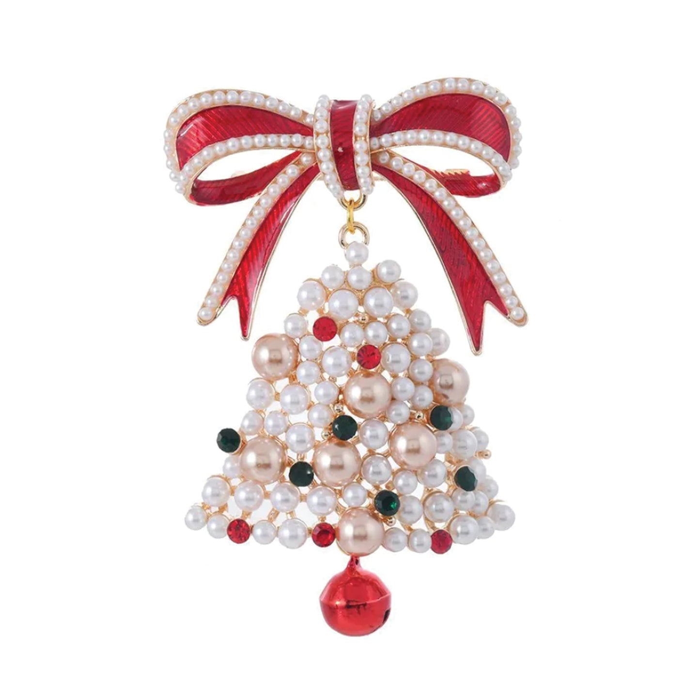 Christmas bell brooch