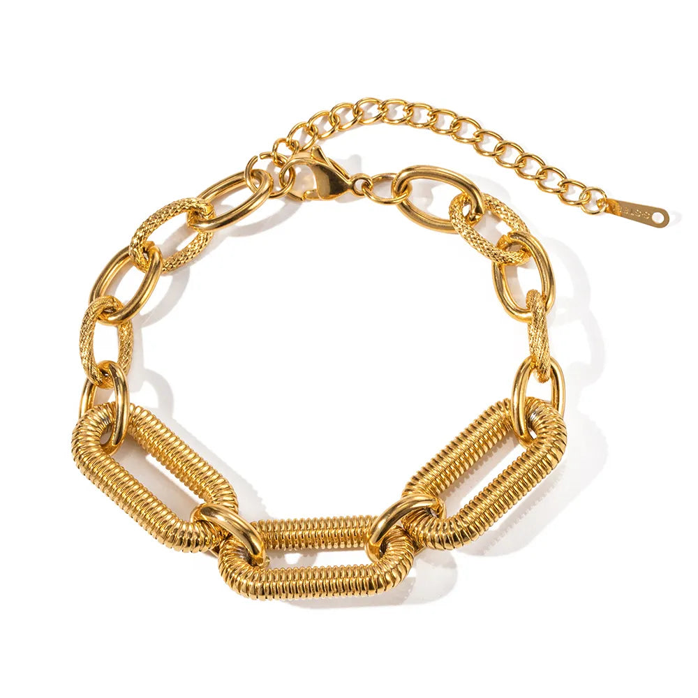 Chunky Chain Stainless Steel 18K Gold Plated Bracelet