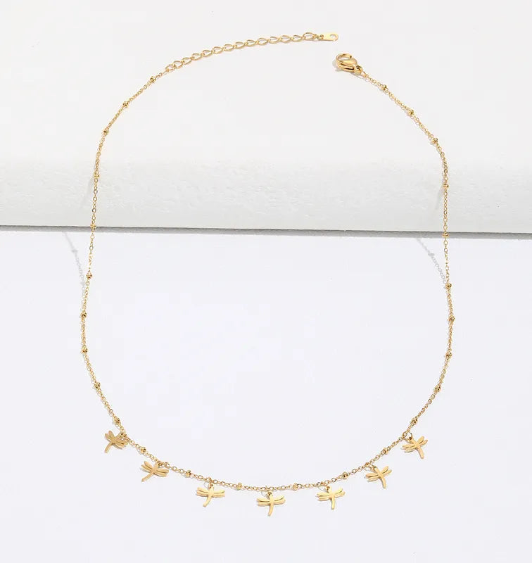 Dragonfly 14K Gold Plated Necklace
