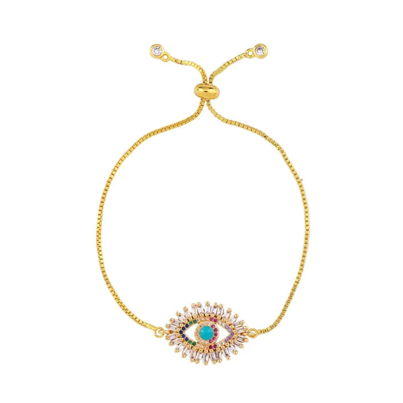 Evil Eye 18K Gold Plated Zircon Bracelet - PEACHY ACCESSORIES