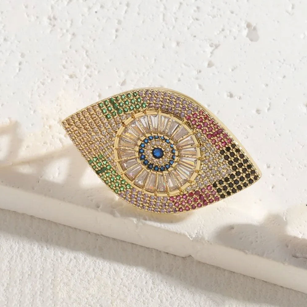 Luxurious Evil Eye Ring - 14K Gold Plated