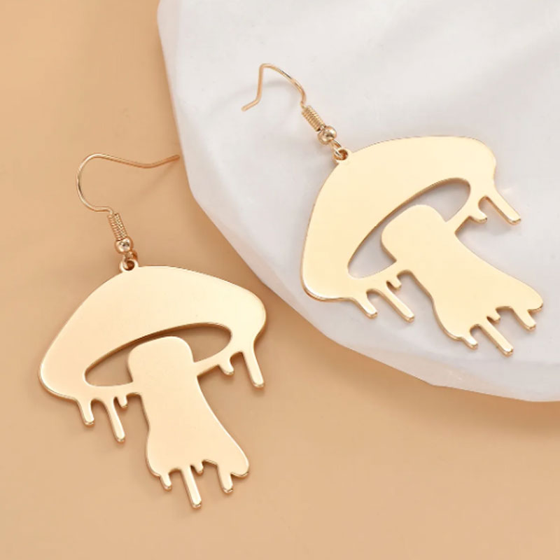 Drippy Mushroom Metal Earring - PEACHY ACCESSORIES
