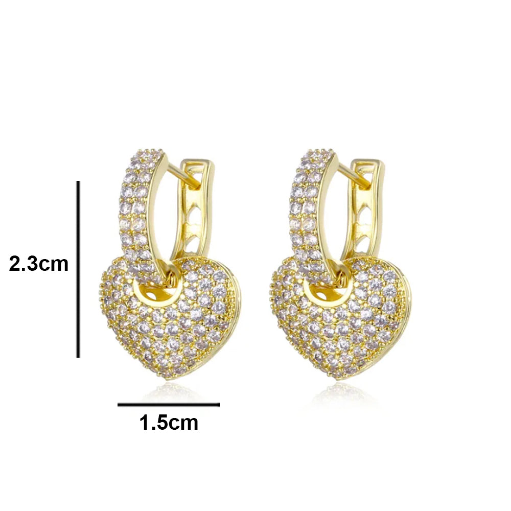 Heart Hoop Earrings 18K Gold Plated
