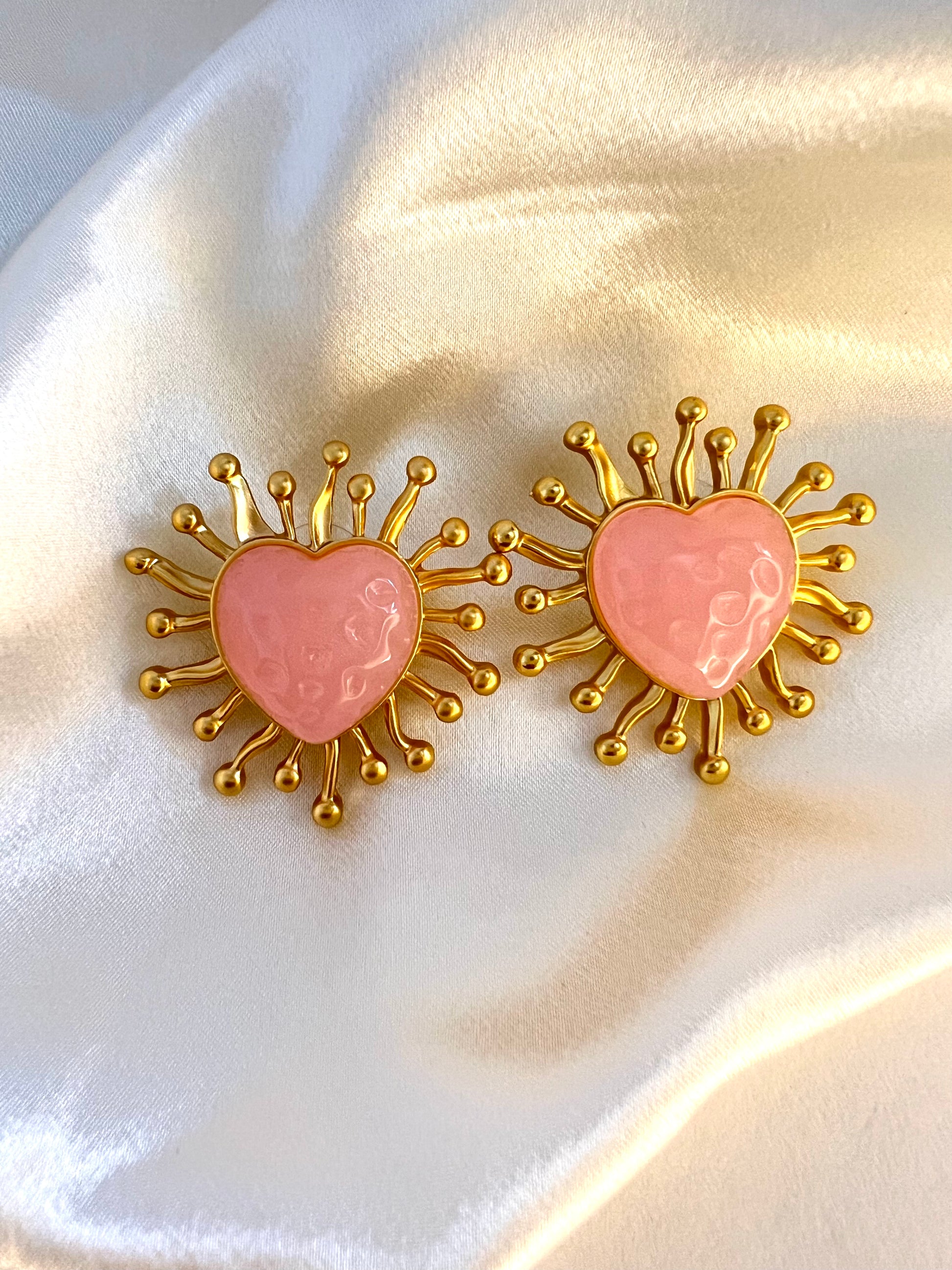 Pink Heart Earring - PEACHY ACCESSORIES