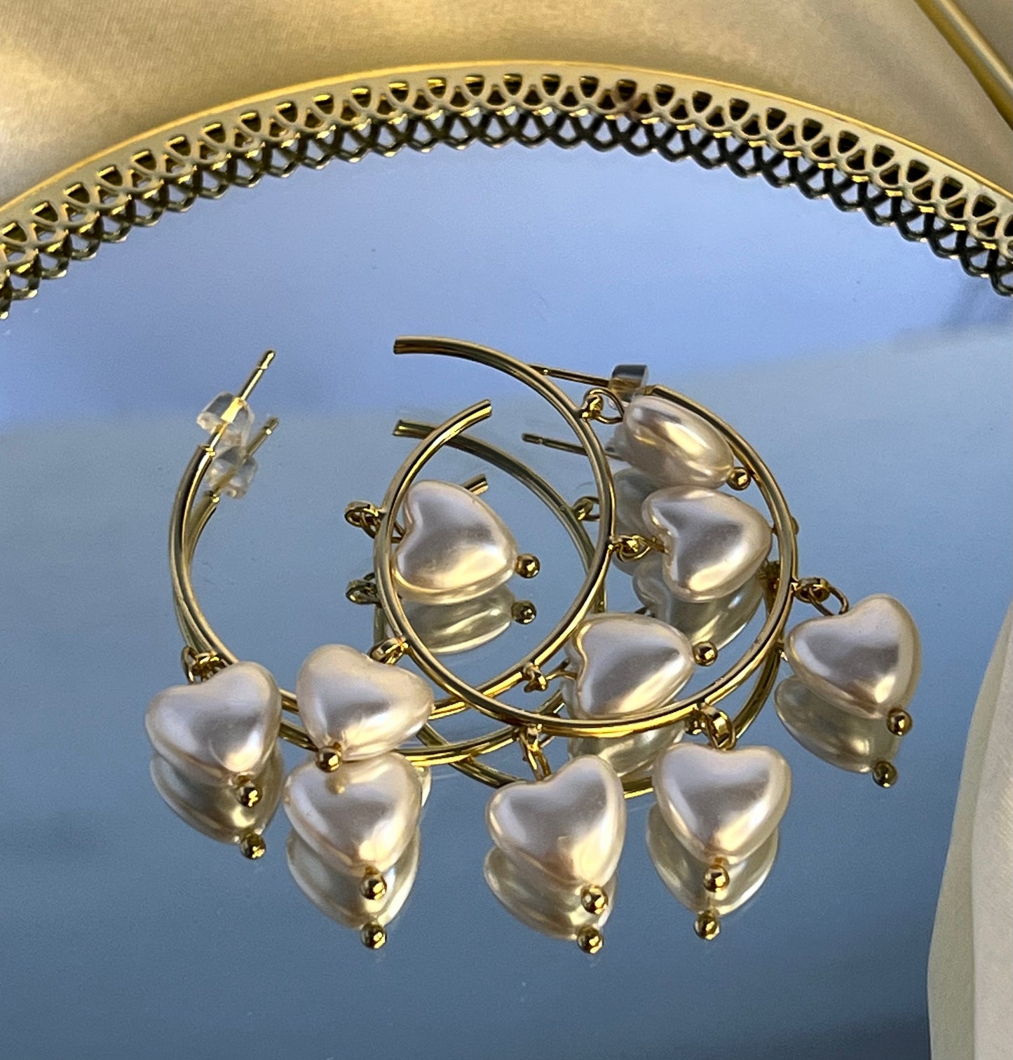 Heart Shaped Pearl Tassel Earring - PEACHY ACCESSORIES
