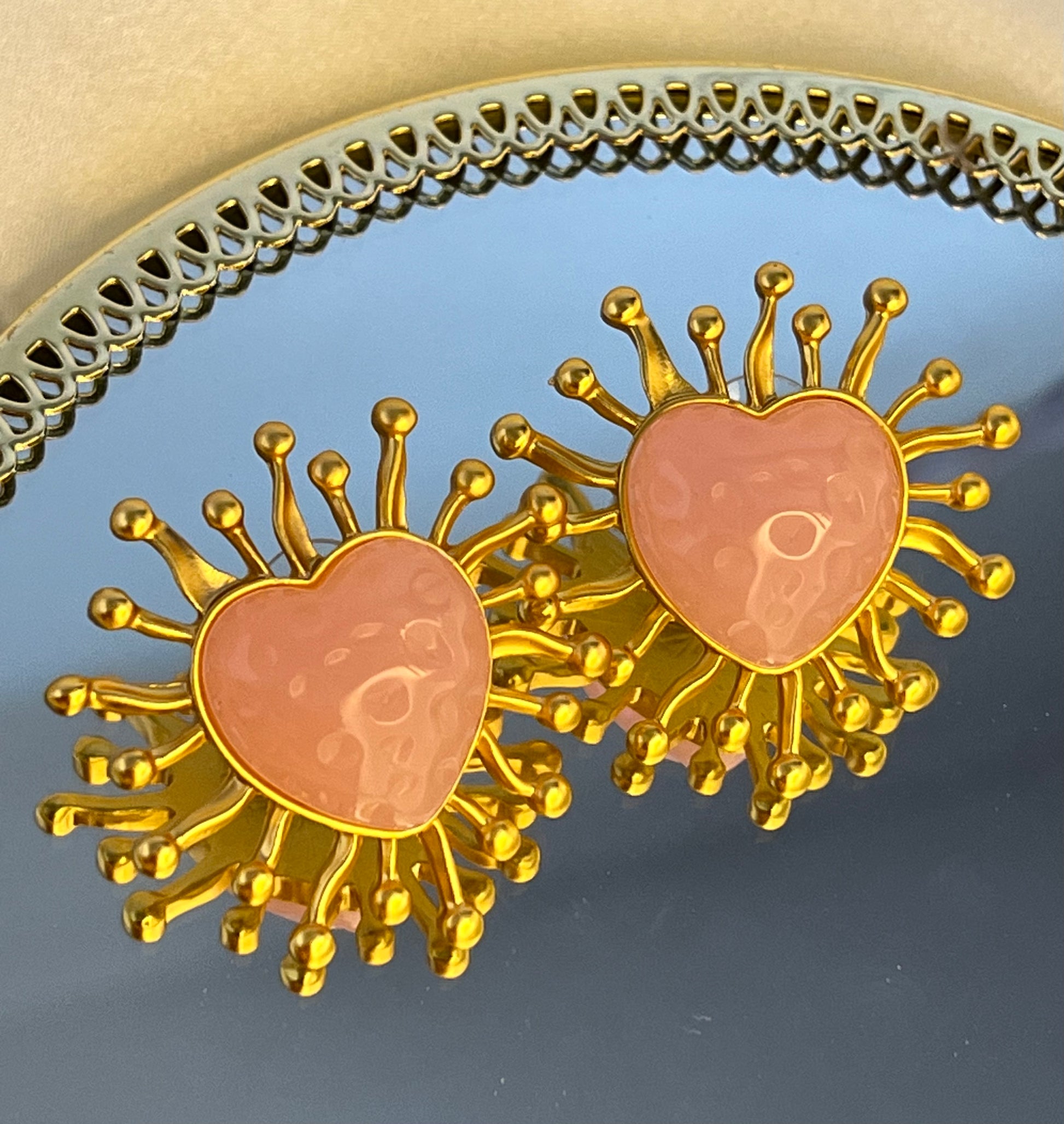 Pink Heart Earring - PEACHY ACCESSORIES