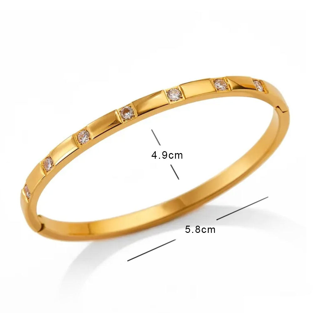 Dazzling Stone Kada Bangle - 18K Gold Plated