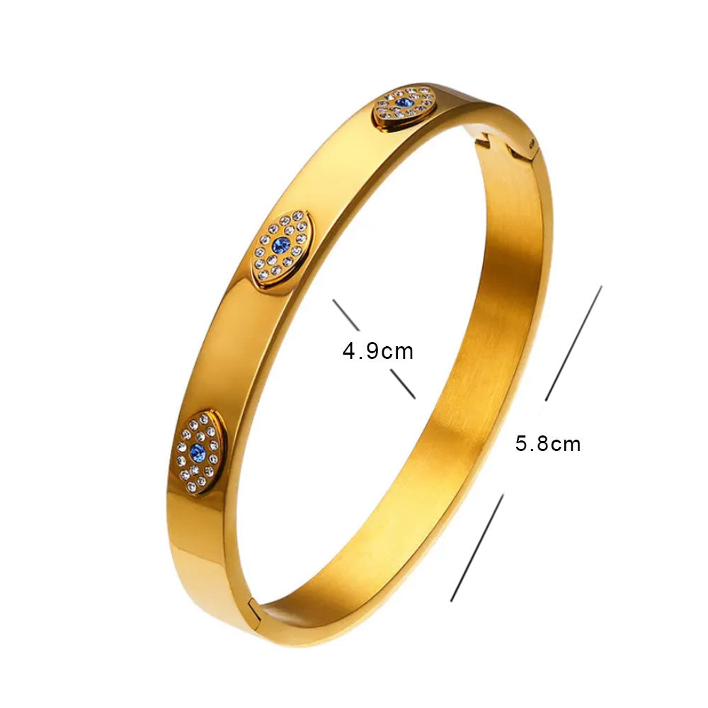 Evil Eye Kada Bangle - 18K Gold Plated